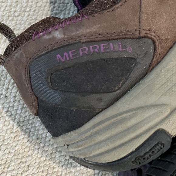 Merrell size 9 wm’s leather vibram air cushion hiking boot /  Shoes - Picture 12 of 16